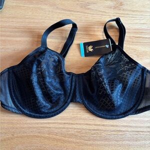 Wacoal Visual Effects Minimizer Underwire Bra 857210 Black  Full Coverage NWT
